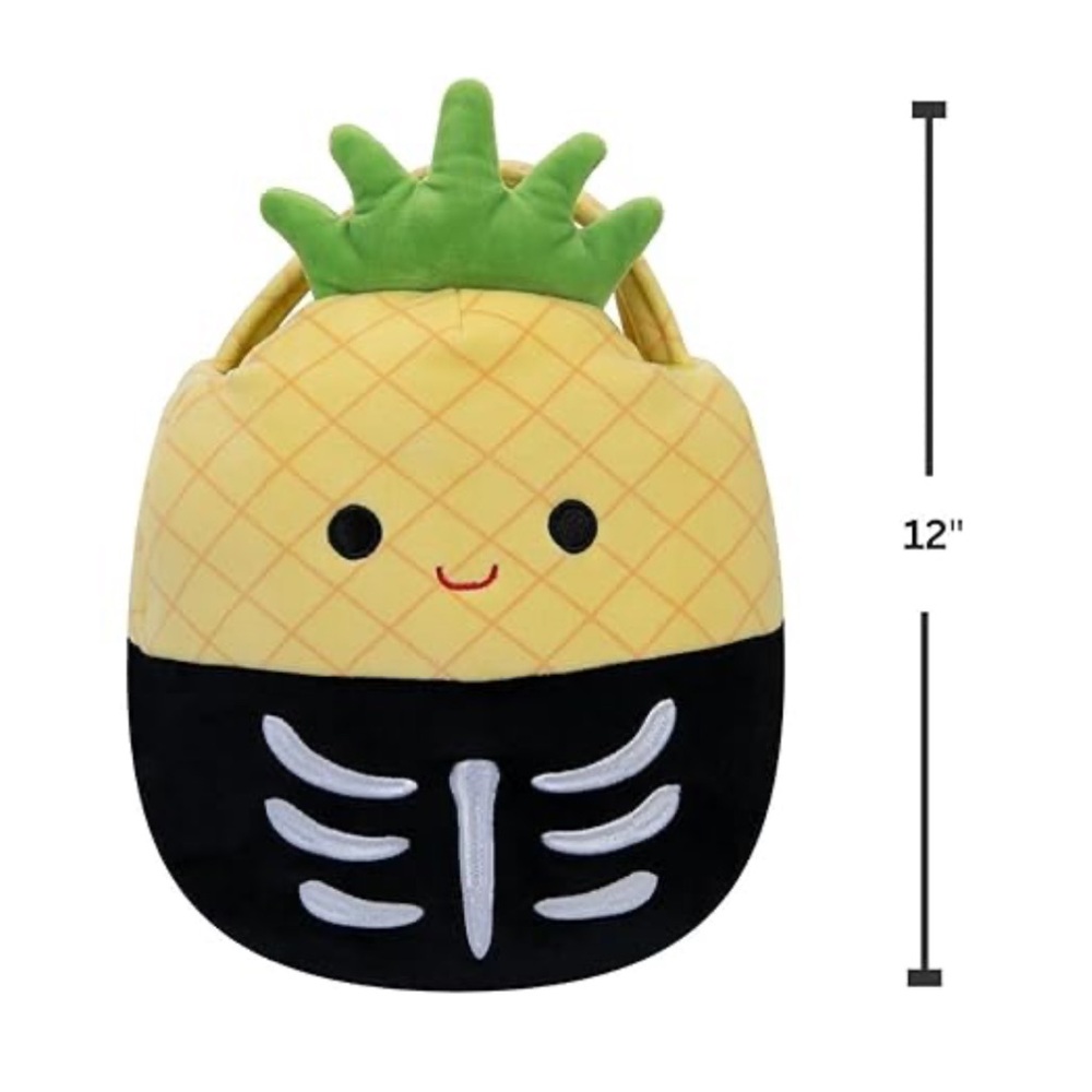 NWT Squishmallows Halloween Treat Pail Skeleton Pineapple Jazwares